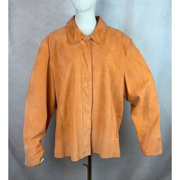 Vintage TERRY LEWIS Plus XL Classic Luxuries Women’s Leather SUEDE Pink Jacket - Picture 1 of 7